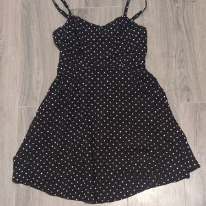 Elegant Black Polka Dot Dress